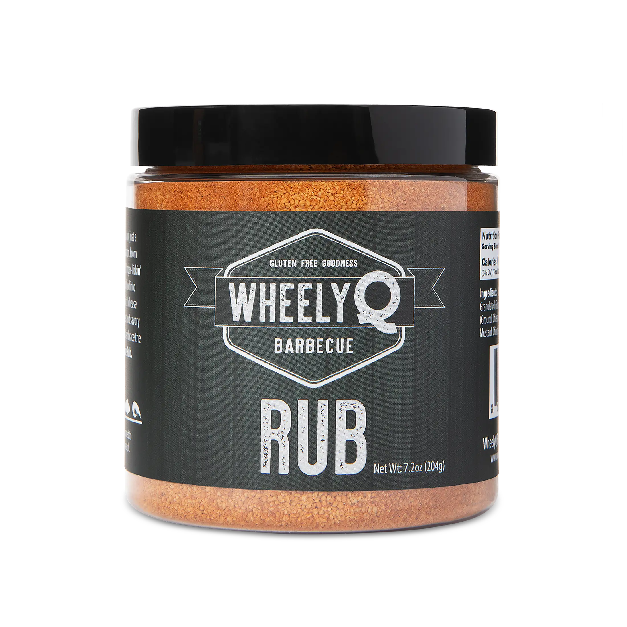 A jar of All-Purpose Rub from WheelyQ Barbecue.