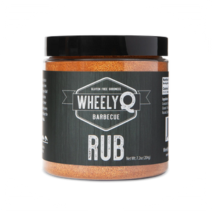 A jar of All-Purpose Rub from WheelyQ Barbecue.