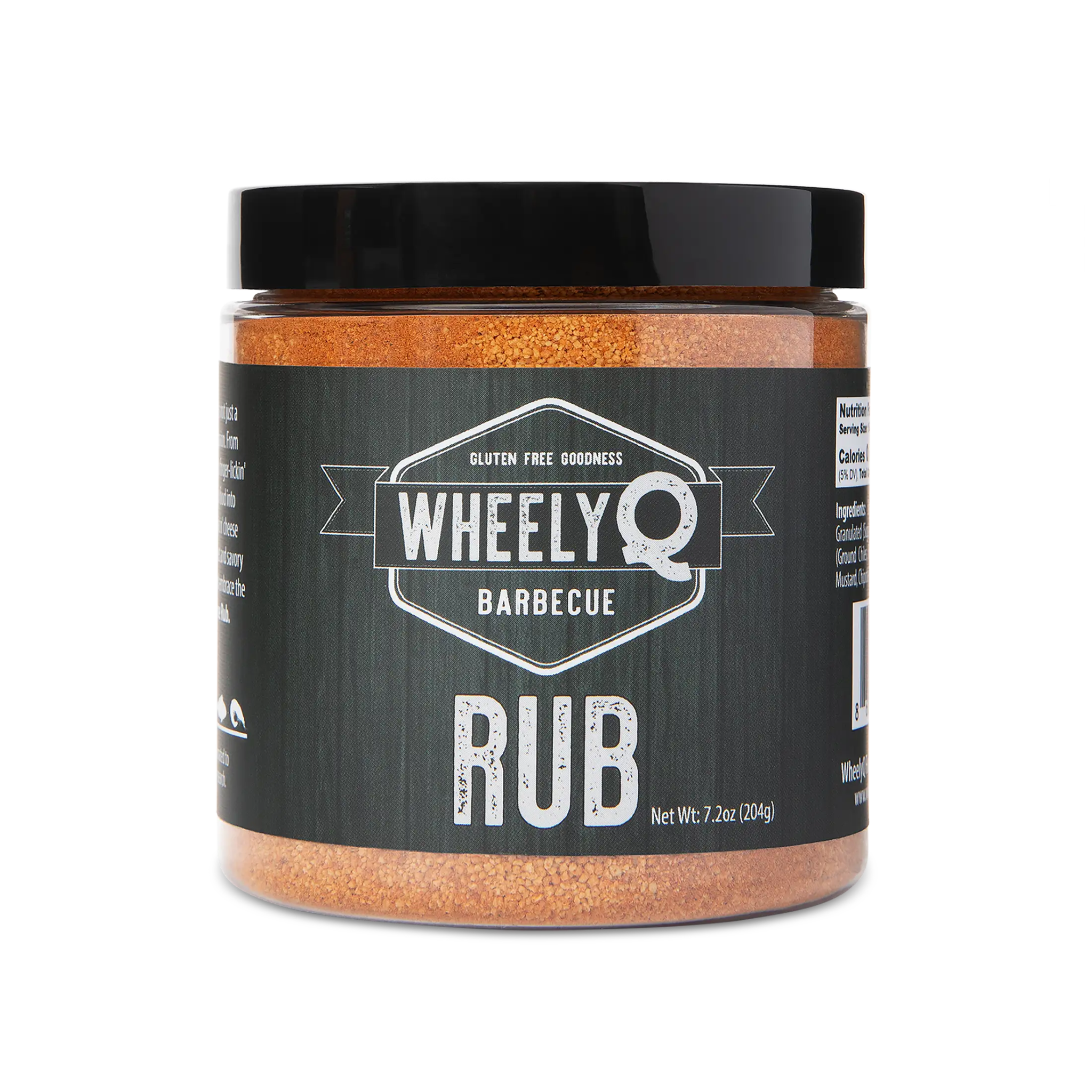 A jar of All-Purpose Rub from WheelyQ Barbecue.