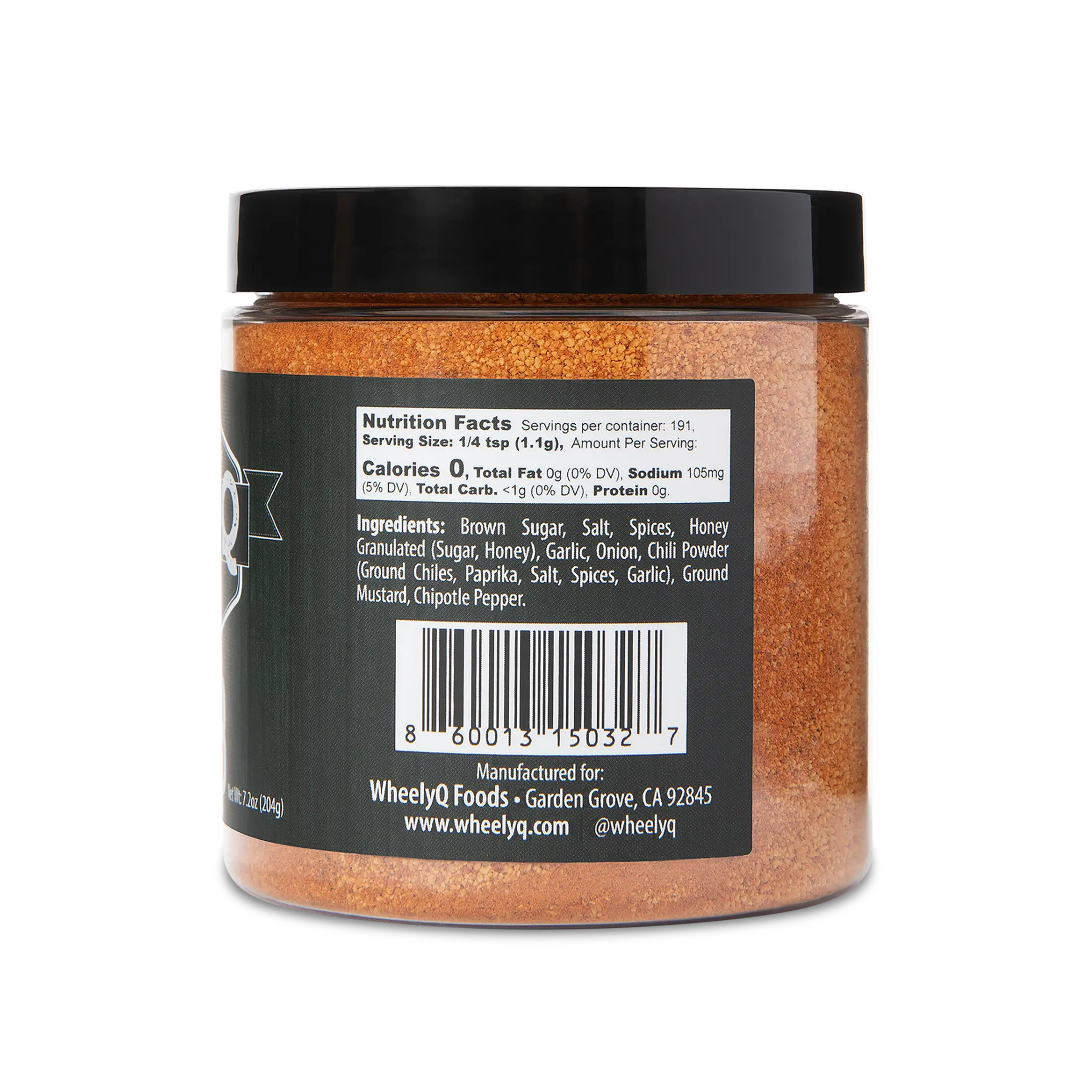 A jar of All-Purpose Rub from WheelyQ Barbecue.