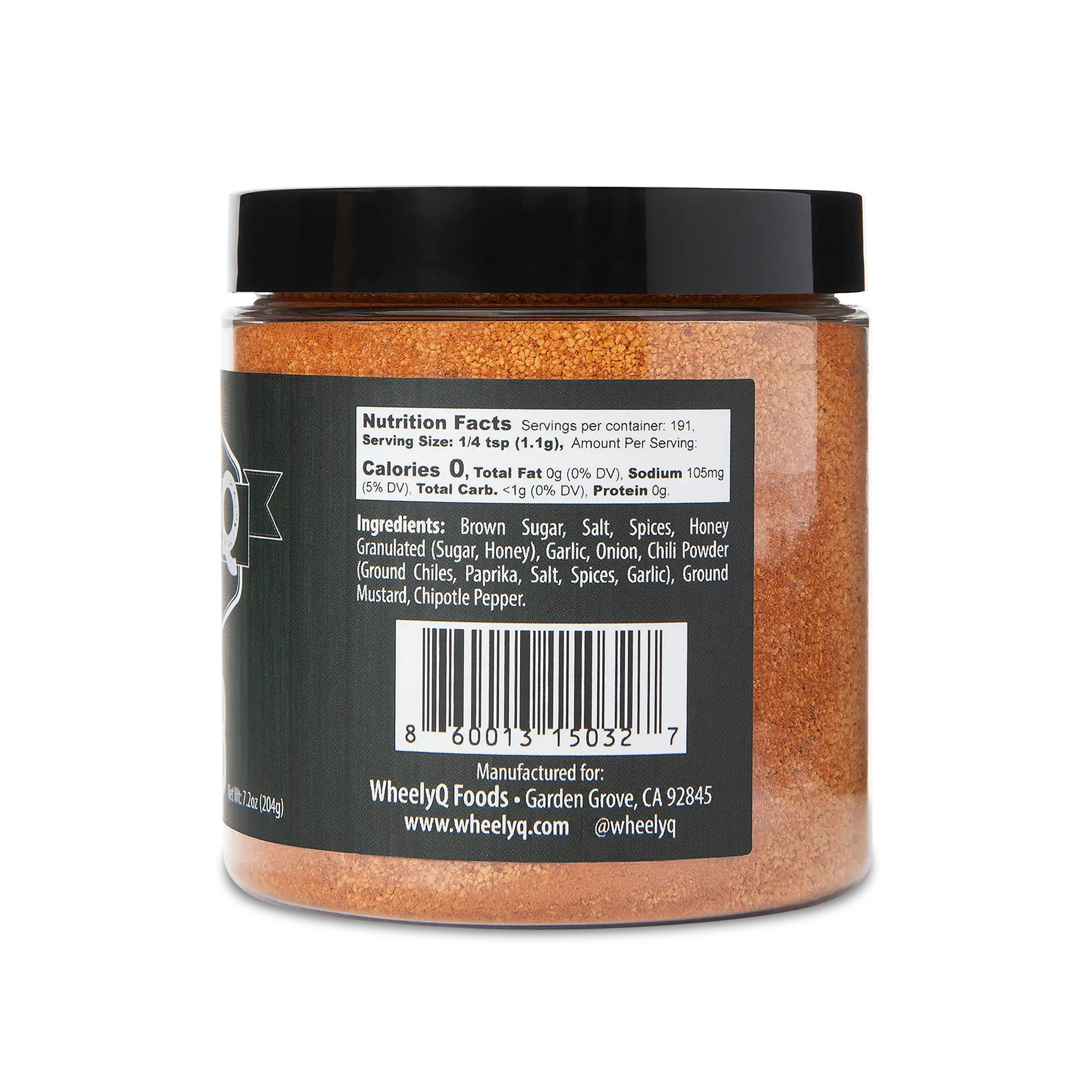 A jar of All-Purpose Rub from WheelyQ Barbecue.