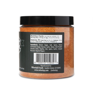 A jar of All-Purpose Rub from WheelyQ Barbecue.