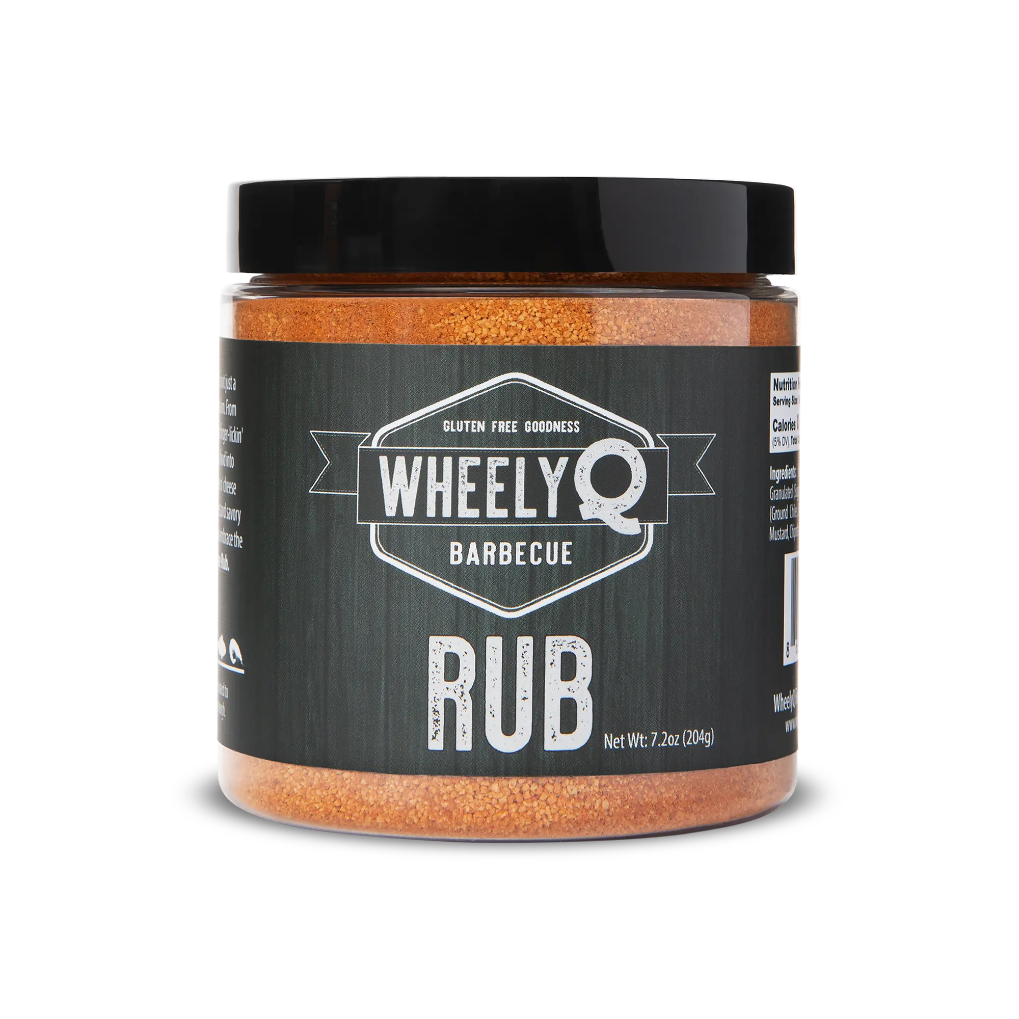 A jar of All-Purpose Rub from WheelyQ Barbecue.