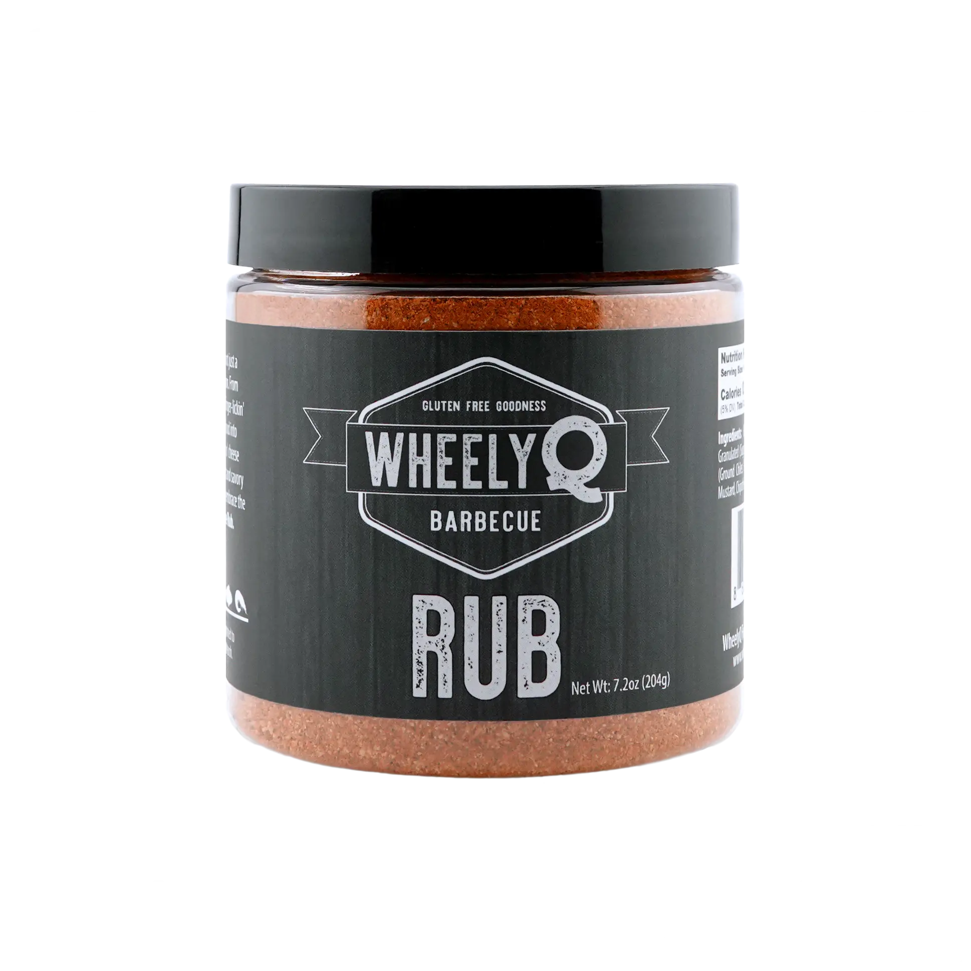 A jar of All-Purpose Rub from WheelyQ Barbecue.