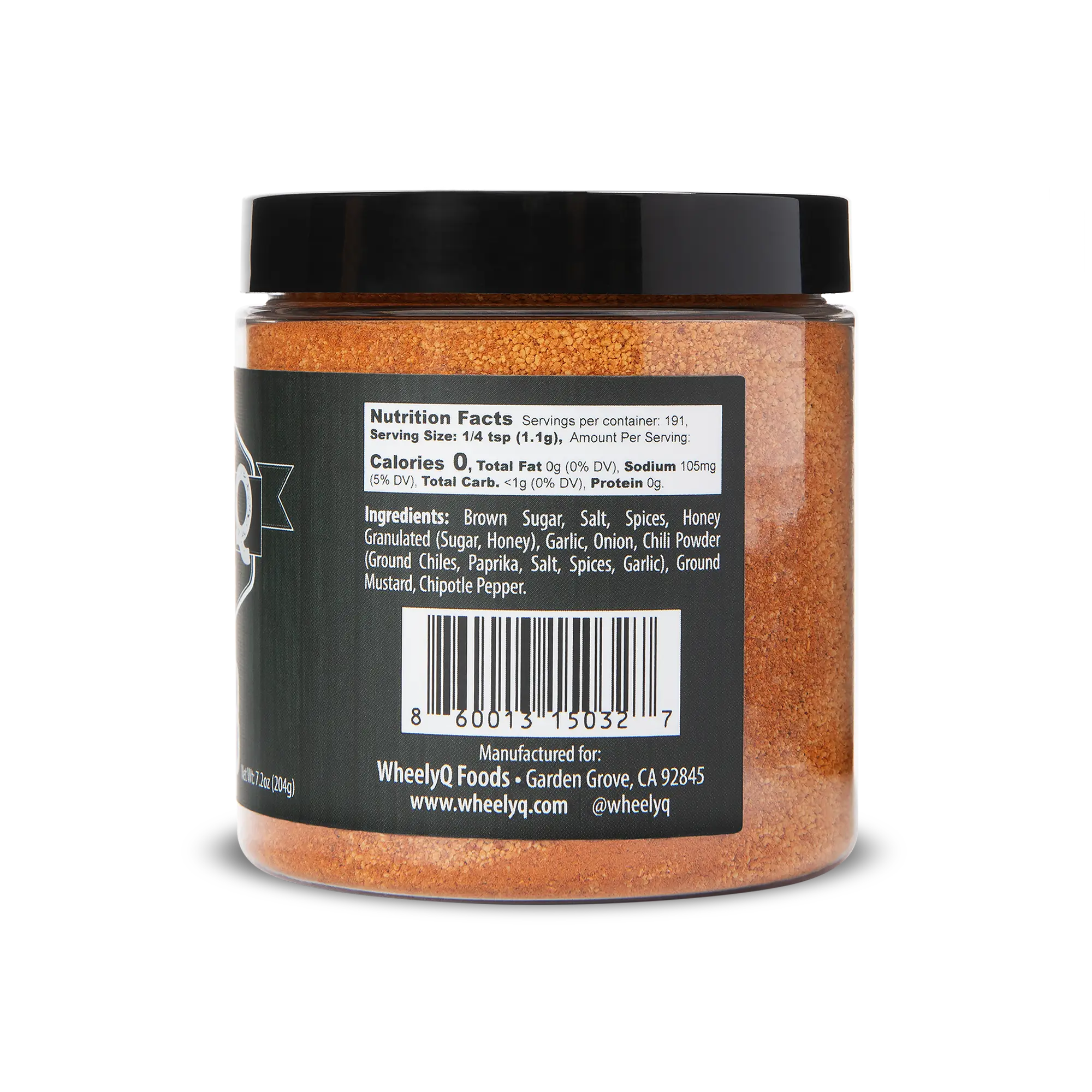 A jar of All-Purpose Rub from WheelyQ Barbecue.