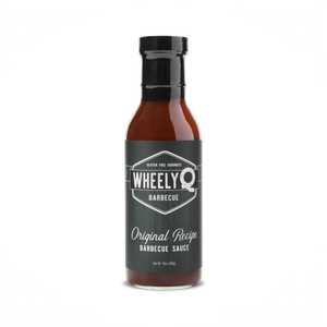 WheelyQ Original Recipe Barbecue Sauce showing the front of the bottle.